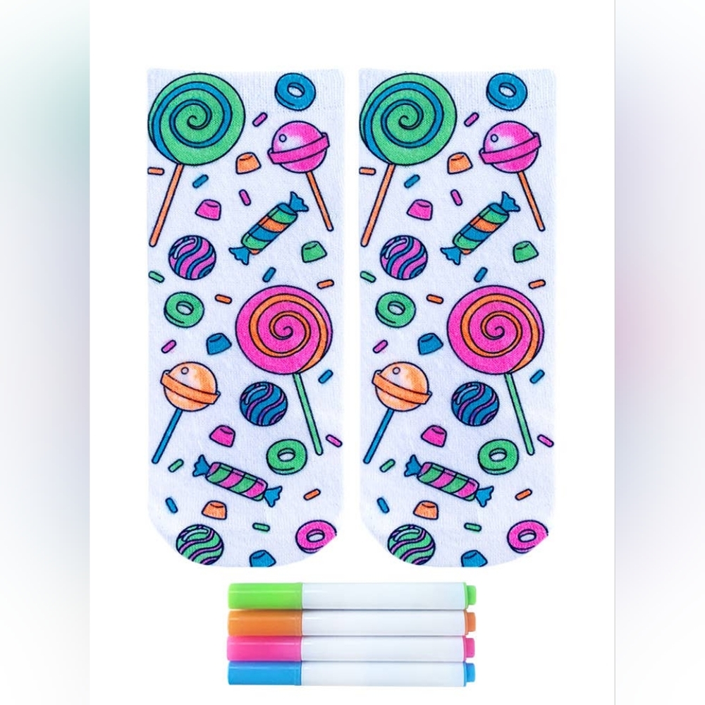 NIP Candy Explosion Coloring Socks - Picture 2 of 3